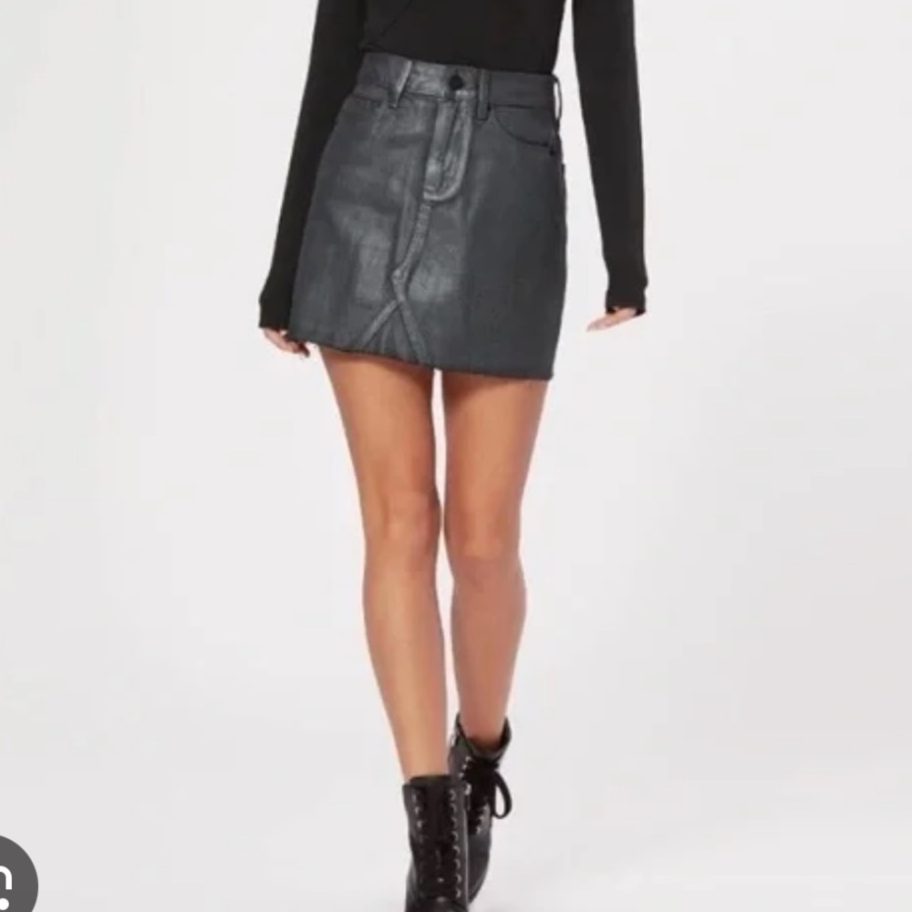 Paige Metallic Black Aideen Miniskirt in Size 25